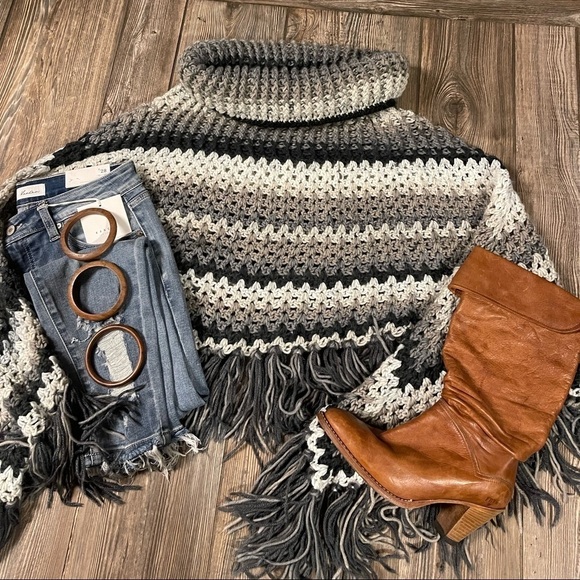 Jackets & Blazers - Crochet Granny Afghan Cape Poncho